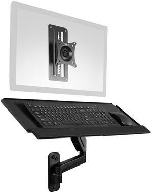VIVO Black Sit-Stand Single Monitor and Keyboard Tray Combo Wall Mount, Height Adjustable (MOUNT-VWKB1)