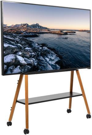 VIVO Rolling Easel Studio TV Floor Stand with Shelf, Fits 49" to 75" Screens