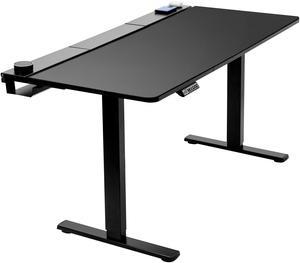 VIVO Electric 60" x 30" Stand Up Desk, Black Concealed Cable Table Top, Full-Sized Pad, Black Frame, DESK-KIT-1B6-P3B