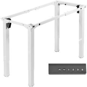 VIVO White Electric Dual-Motor Height Adjustable 4-Leg Standing Desk Frame
