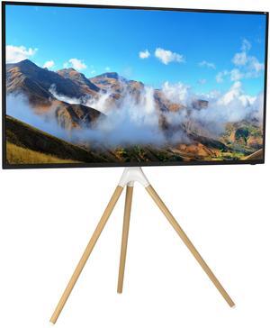 VIVO White Artistic Easel 45" to 65" Screen Studio TV Display Stand | Adjustable TV Mount w/ Tripod Base (STAND-TV65AW)