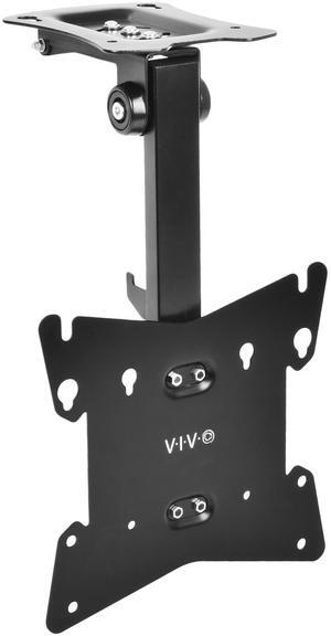 VIVO Black Manual Flip Down 20" to 37" Screen Mount | For Pitched Roof Ceilings