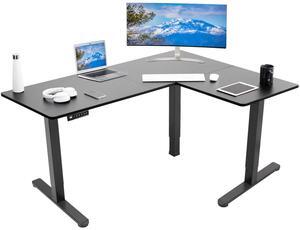VIVO Black Electric 63" x 47" Corner Standing Desk