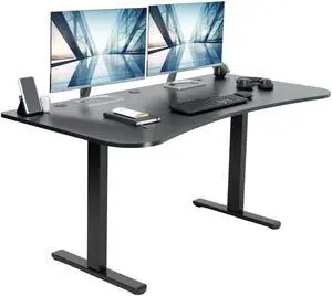 VIVO Electric 2-Motor 63x 32 Standup Desk w/ Memory Controller, Black Carbon Fiber Top, Black Frame (DESK-KIT-E2B1R)