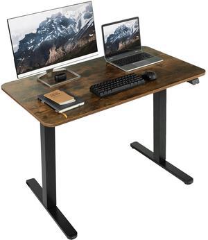 VIVO Vintage Brown / Black Electric 40" x 24" Sit Stand Height Adjustable Desk