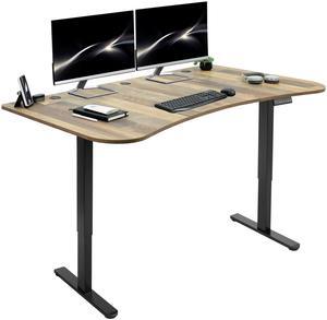 VIVO Electric 2-Motor 63x 32 Standup Desk w/ Memory Controller, Reclaimed Wood Table Top, Black Frame (DESK-KIT-E2B1P)