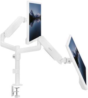 VIVO White Dual Monitor Pneumatic Spring Arm Sit-Stand Desk Mount for 2 Screens up to 32" each (STAND-V002KW)
