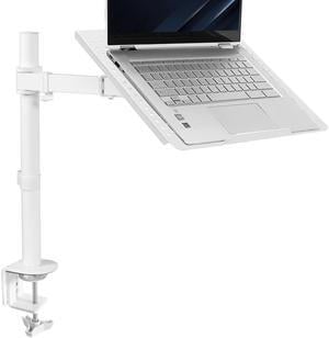 VIVO White Single Laptop Notebook Desk Mount, Fully Adjustable Extension Clamp