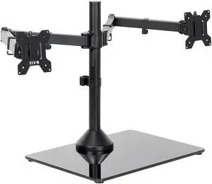 VIVO Dual Computer Monitor Mount with Glass Base for 2 Ultrawides up to 38"