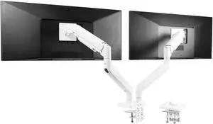VIVO Dual Ultra Wide Monitor Desk Mount, Tension Spring Height Adjustment, Fits 45" Computer Screens, White, STAND-V200DW