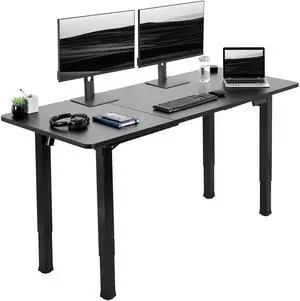 VIVO Electric Dual Motor 71 x 30 Stand Up Desk, Black Table Top, Black 4-Leg Frame, DESK-KIT-E4BB