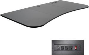 VIVO Black 63" x 32" Table Top for Standing Desk Frame with Built-in Power Strip