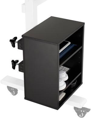 VIVO Black Clamp-on Desk Leg Shelving Unit, Multi-Level Storage Shelves