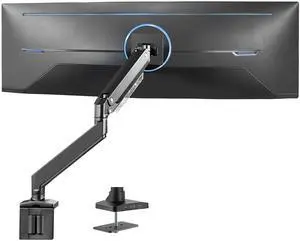 VIVO Single Pneumatic Monitor Desk Mount with USB, Fits Ultrawides up to 49"