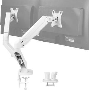 VIVO White Dual 17" to 27" Computer Monitor Counterbalance Desk Mount Stand