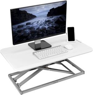 VIVO White Economy Single Top Height Adjustable 29" Standing Desk, Desktop Monitor Riser Workstation, DESK-V000UW