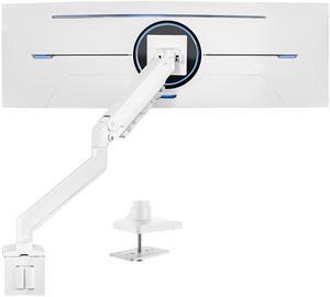 VIVO White Premium Aluminum Single Monitor Pneumatic Spring Arm Desk Mount Stand | Fits Ultrawides up to 49" (STAND-V101G1W)