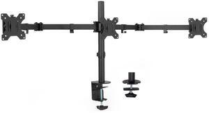 VIVO Black Triple Monitor Adjustable Desk Mount - Articulating Tri Stand holds Three Screens up to 24" (STAND-V003Y)