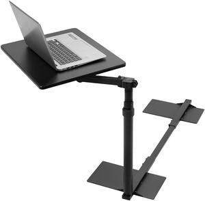 VIVO Black 20 inch Height Adjustable Swivel Couch Desk, Laptop Table with Swing Arm for Remote Work, DESK-ST01C