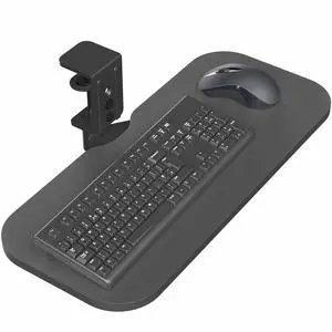VIVO Clamp-on 23 x 10 inch Rotating Computer Keyboard and Mouse Tray, Ergonomic Typing, MOUNT-KB04CB