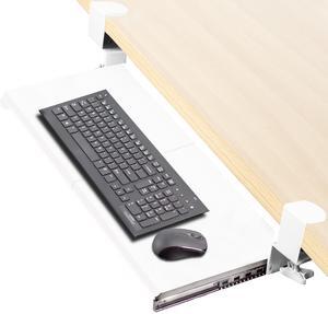 VIVO Extra Sturdy Clamp-on Computer Keyboard and Mouse Under Desk Slider Tray | 27" x 11" Platform Drawer (MOUNT-KB05W)
