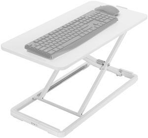 VIVO White Ergonomic Single Top 24" Scissors Lift Keyboard and Mouse Riser for Sit Stand Workstations (DESK-V024AW)