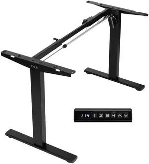 VIVO Black Electric Stand Up Desk Frame, Single Motor Standing Adjustable Base