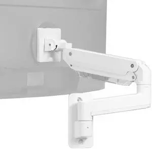 VIVO White Single Pneumatic Monitor Wall Mount, Fits Ultrawides up to 49"