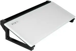 VIVO Glass 16 x 7 inch Desktop Whiteboard, Marker Slot & Open Storage, Dry Erase White Surface, Black Frame (DESK-WB16D)