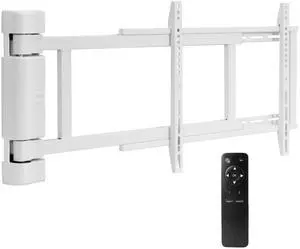 VIVO White Steel Low Profile Electric Adjustable Swing 32" to 75" TV Wall Mount