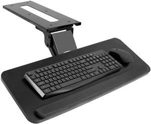 VIVO Black Adjustable Computer Keyboard & Mouse Platform Tray, Under Table Desk Mount (MOUNT-KB03B)