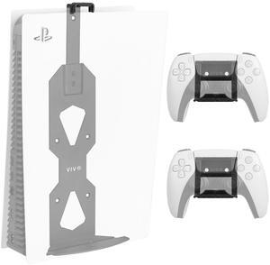 VIVO Black Steel Wall Mount Designed for PS5 Console, 2 Controller Mounts