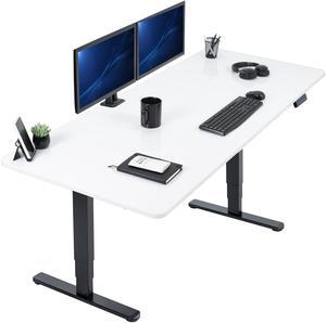 VIVO Electric 71 x 30 Stand Up Desk, White Dry Erase Table Top, Black Frame