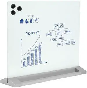 VIVO Glass Dry Erase Board Desktop Divider | 23" x 19" Whiteboard Partition