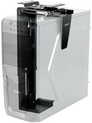 VIVO Black Under-Desk and Wall PC Mount, Computer Case Holder with 135 Swivel