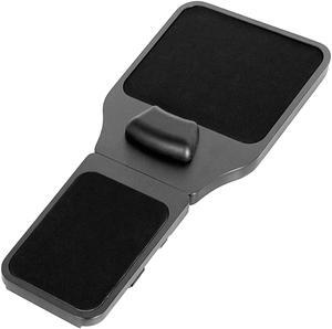 VIVO Black Universal Wooden Adjustable Arm Rest Mouse Pad with Security Straps | Attaches to Chair (MOUNT-MS02D)