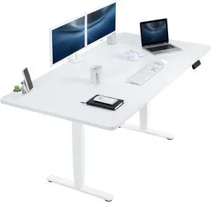 VIVO Electric 71 x 36 Stand Up Desk, White Table Top, White Frame