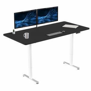 VIVO Electric Dual Motor 71 x 36 Standing Desk, Black Top, White Frame