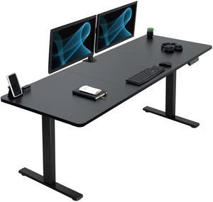 VIVO Electric 83 x 30 Stand Up Desk Workstation, Black Table Top, Black Frame