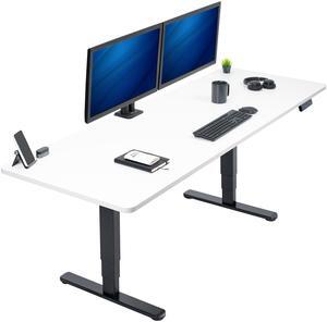 VIVO Electric 83 x 30 Standup Desk with Memory Controller, White Table Top, Black Frame, DESK-KIT-2B8W