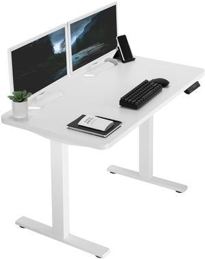 VIVO Electric 43 x 24 Stand Up Desk | White Table Top, White Frame