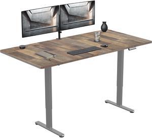 VIVO Electric Dual Motor 71 x 36 Standing Desk, Reclaimed Wood Top, Gray Frame