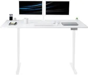 VIVO Electric Dual Motor 71 x 30 Standing Desk, White Dry Erase Table Top, White Frame, DESK-KIT-E2W7WE