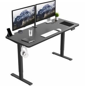 VIVO Electric 60 x 24 Stand Up Desk | Black Table Top, Black Frame
