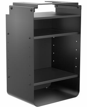 VIVO Under Desk Storage Cabinet, High Capacity Shelving Unit with Height Adjustable Shelves, Black, DESK-SC01