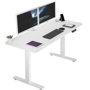 VIVO Electric 60 x 24 Stand Up Desk | White Table Top, White Frame