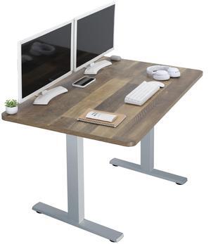 VIVO Electric 48" x 30" Stand Up Desk, Reclaimed Wood Table Top, Gray Frame