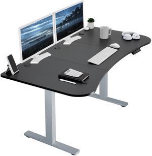 VIVO Electric 63 x 32 Stand Up Desk, Black Table Top, Gray Frame