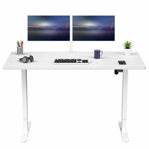 VIVO Electric 60 x 30 Standup Desk with Easy 2 Button Controller, White Table Top, White Frame, DESK-KIT-0W6W