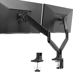 VIVO Black Heavy Duty Dual Ultrawide Monitor Desk Mount Stand with Pneumatic Spring Arms, Fits Screens up to 35"